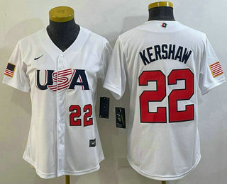 Women's USA Baseball #22 Clayton Kershaw Number 2023 White World Classic Stitched Jerseys,We sell and wholesale Women's USA Baseball #22 Clayton Kershaw Number 2023 White World Classic Stitched Jerseys on line form chian!